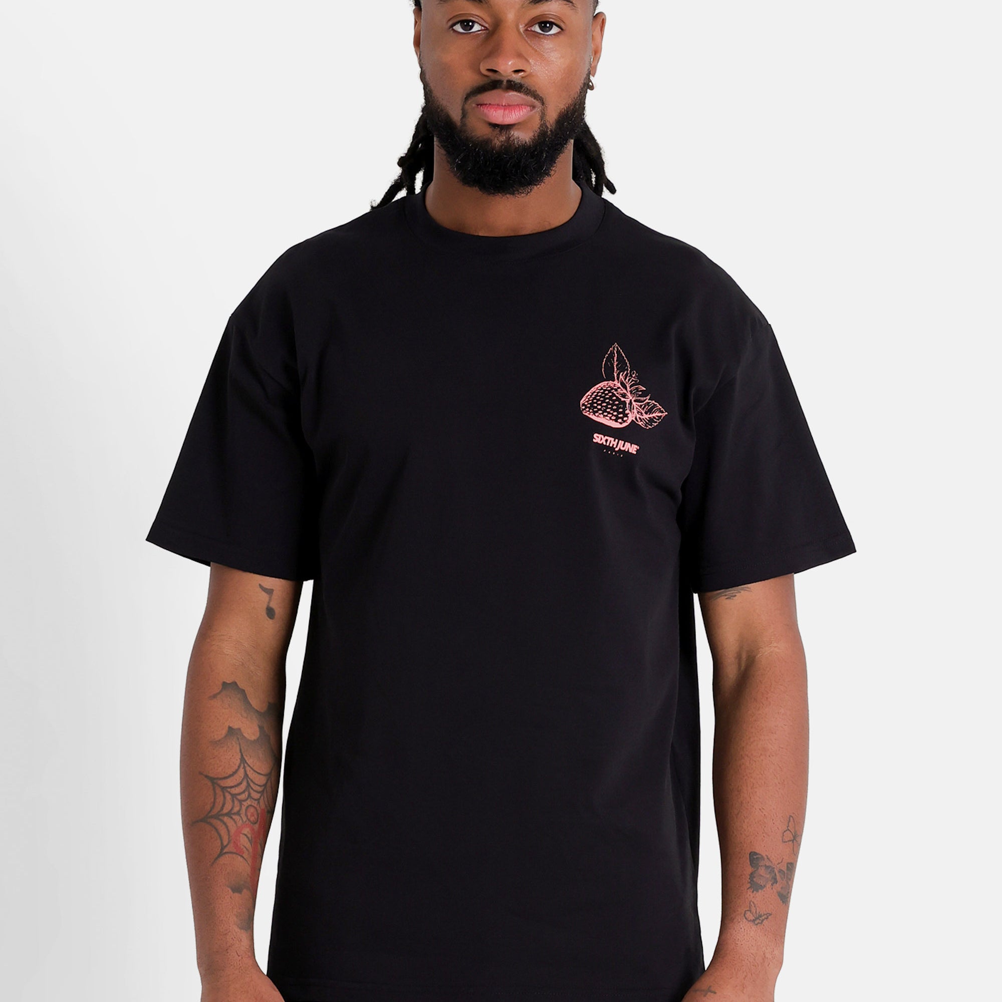 SIXTH JUNE - Strawberry Print SS Tshirt - Black - Headz Up 