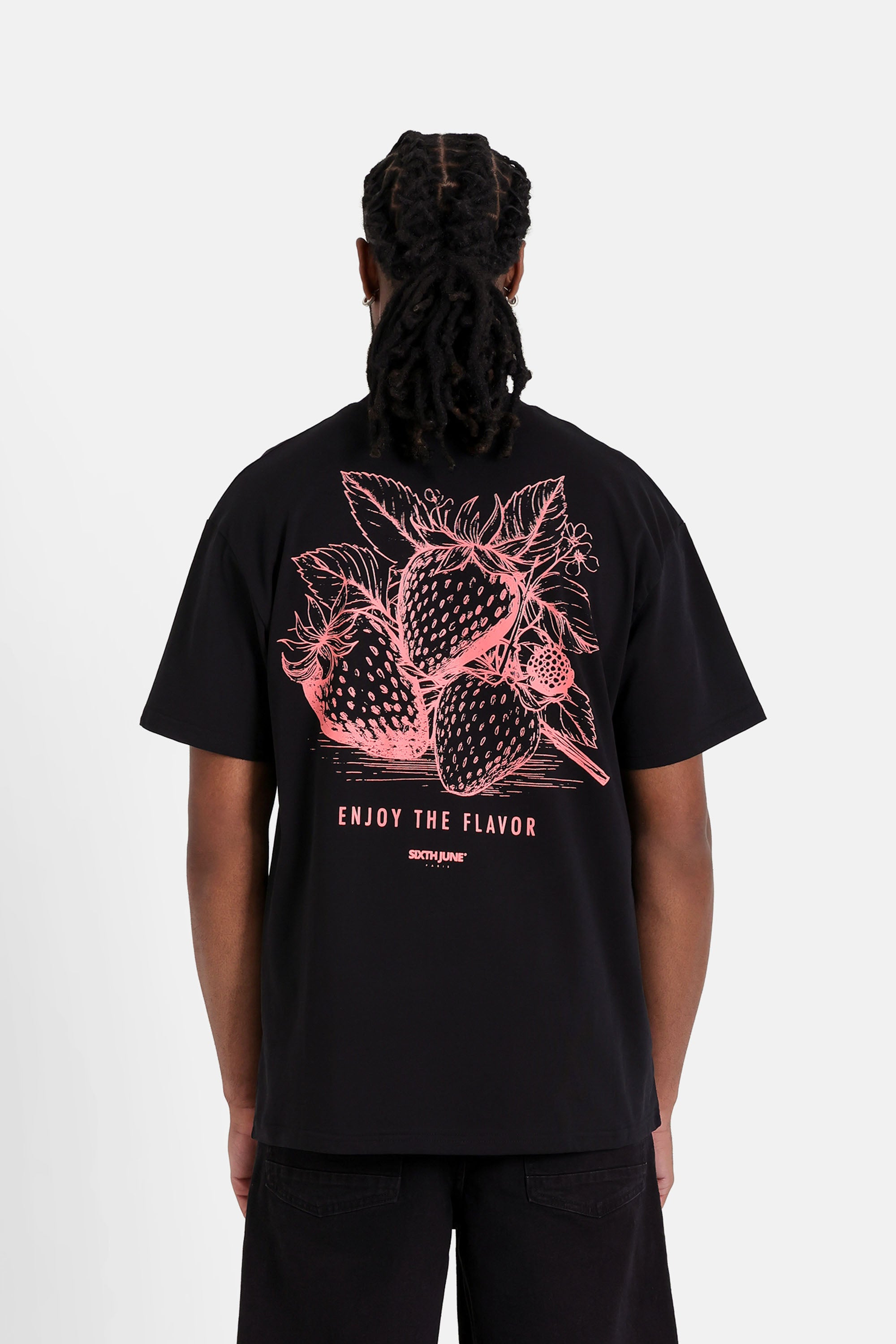 SIXTH JUNE - Strawberry Print SS Tshirt - Black - Headz Up 