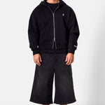 SIXTH JUNE - Heavy Cotton Zip Up Hoodie - Black - Headz Up 