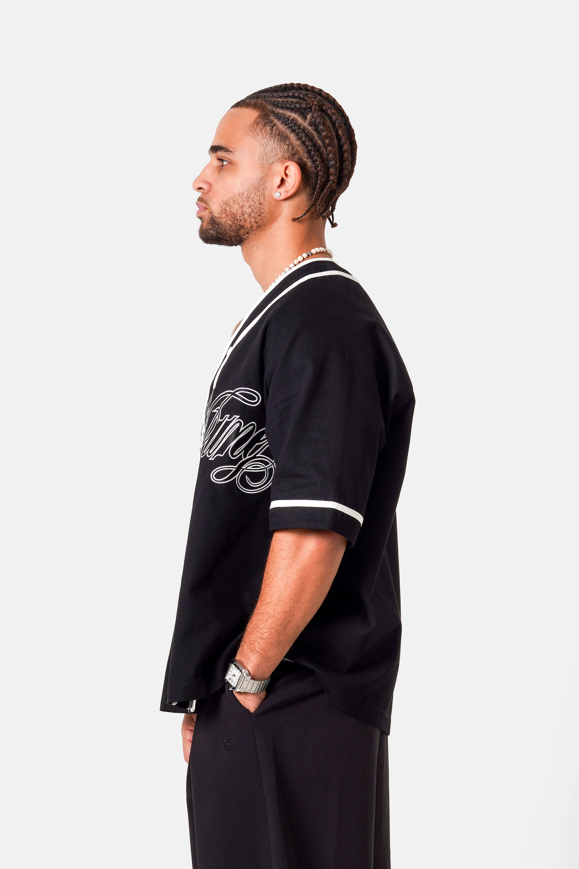 SIXTH JUNE - Baseball Serge SS Shirt - Black - Headz Up 