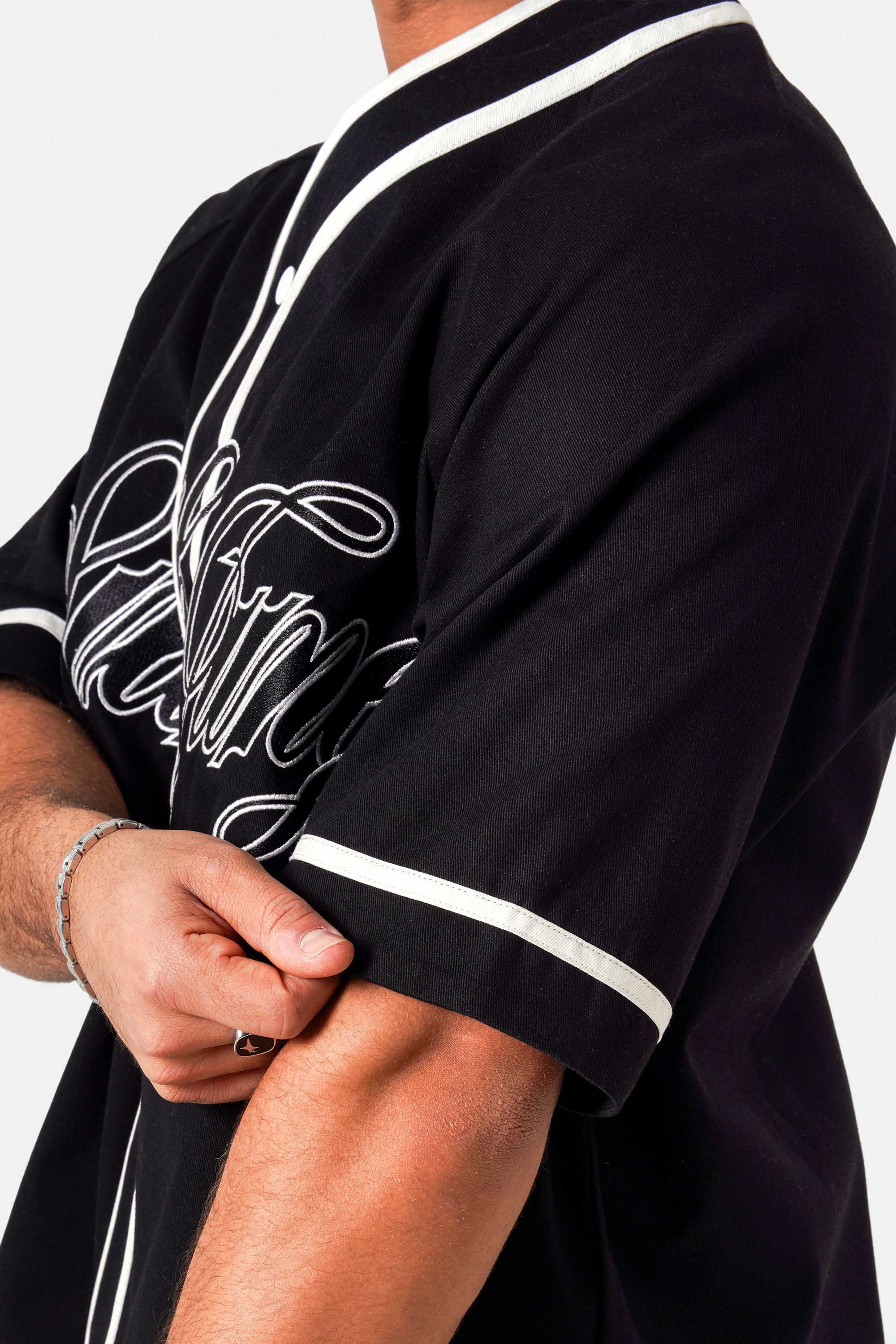 SIXTH JUNE - Baseball Serge SS Shirt - Black - Headz Up 
