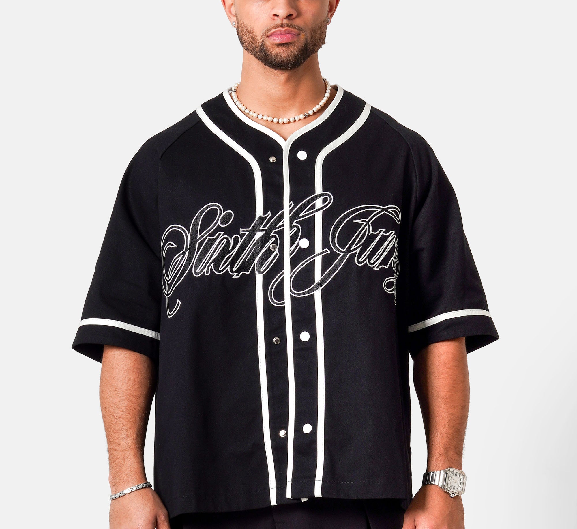 SIXTH JUNE - Baseball Serge SS Shirt - Black - Headz Up 