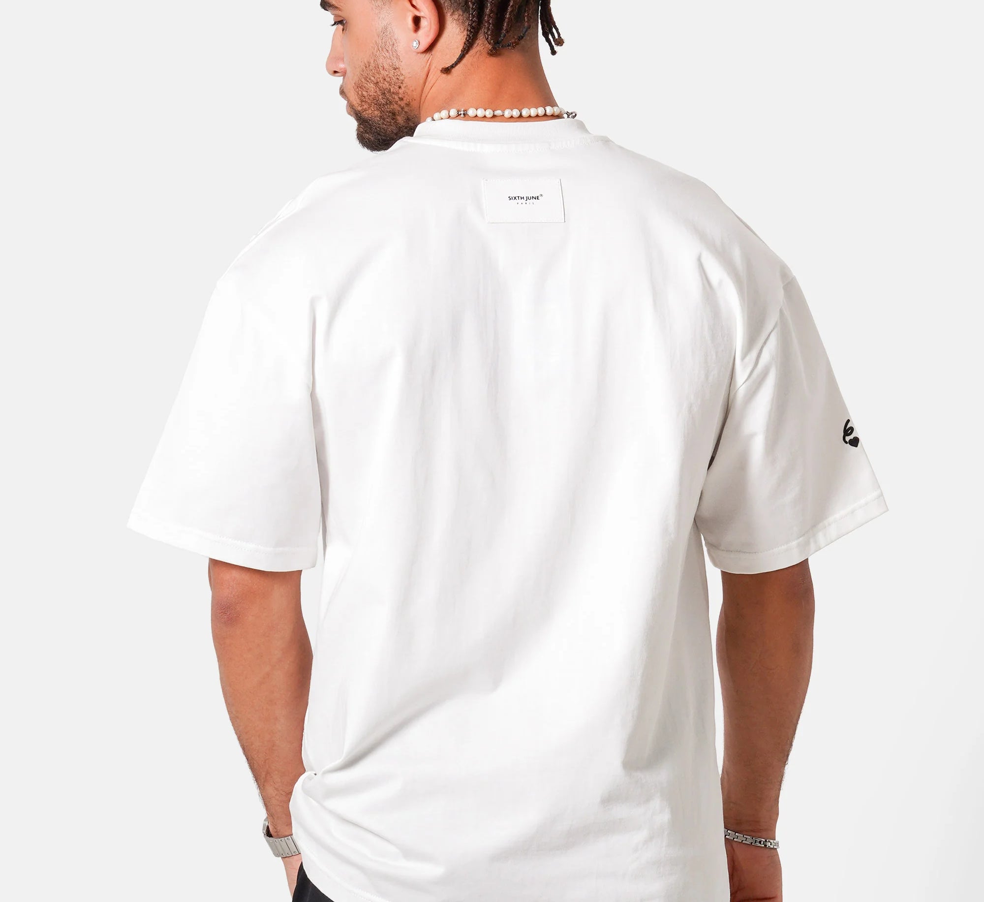 SIXTH JUNE - Flower Embroidery S/S T-Shirt - Offwhite - Headz Up 
