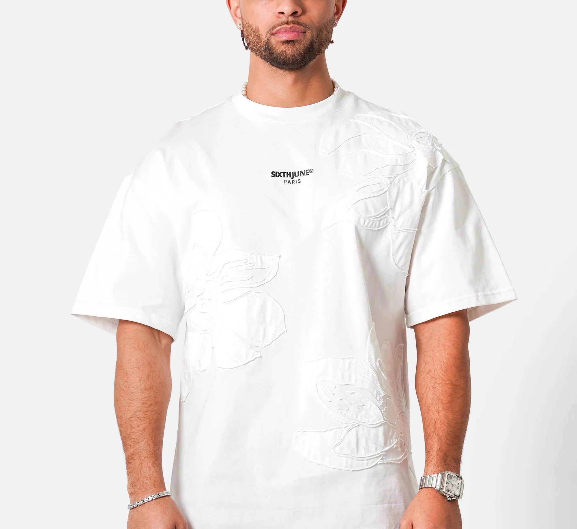 SIXTH JUNE - Flower Embroidery S/S T-Shirt - Offwhite - Headz Up 