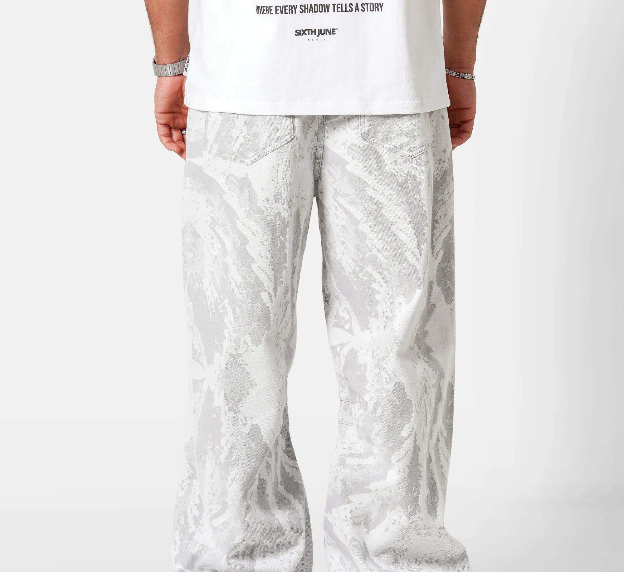 SIXTH JUNE - Camo Baggy Pants - Grey - Headz Up 