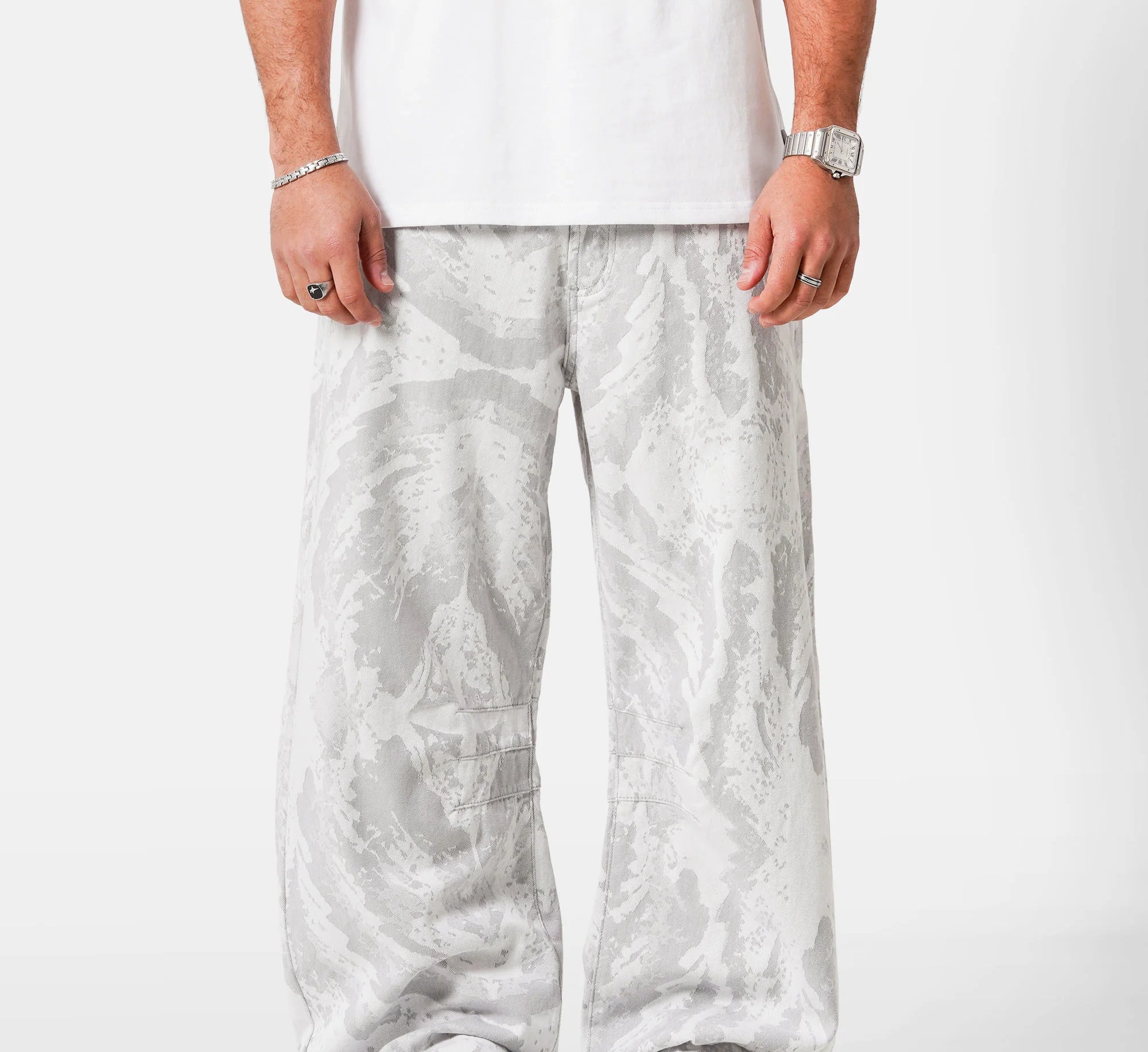 SIXTH JUNE - Camo Baggy Pants - Grey - Headz Up 