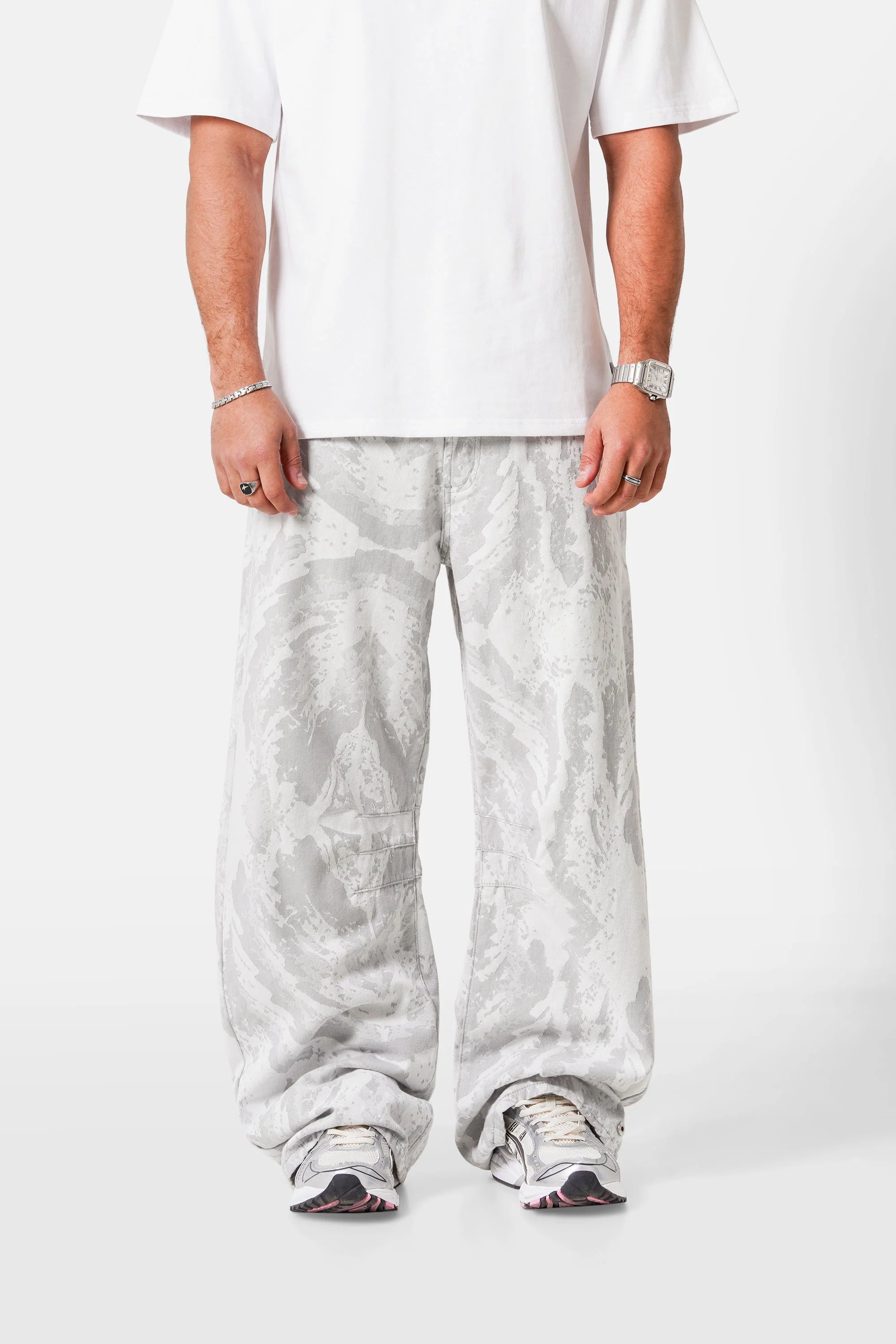 SIXTH JUNE - Camo Baggy Pants - Grey - Headz Up 