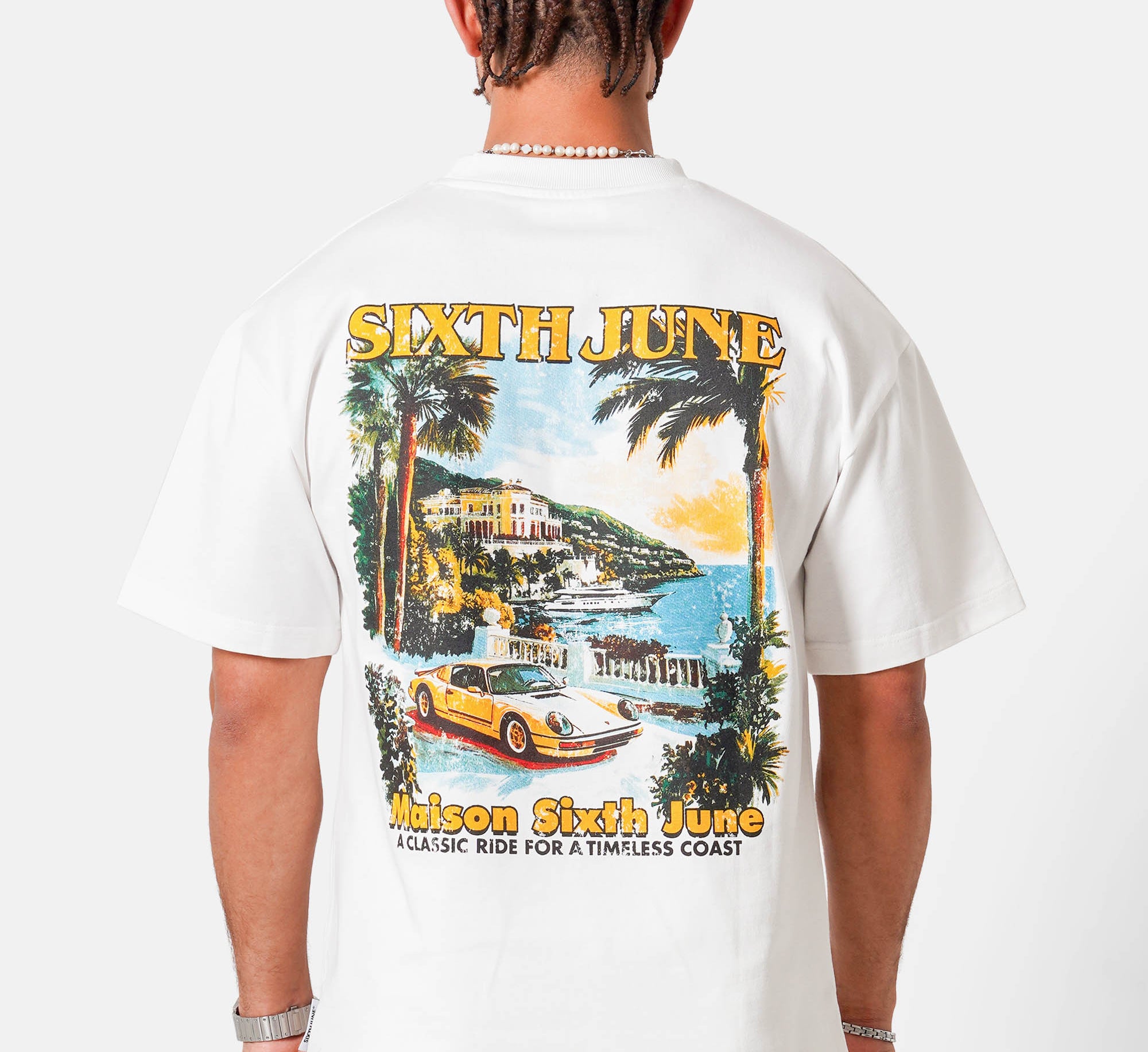 SIXTH JUNE - Coast Back Print SS T-shirt - White - Headz Up 