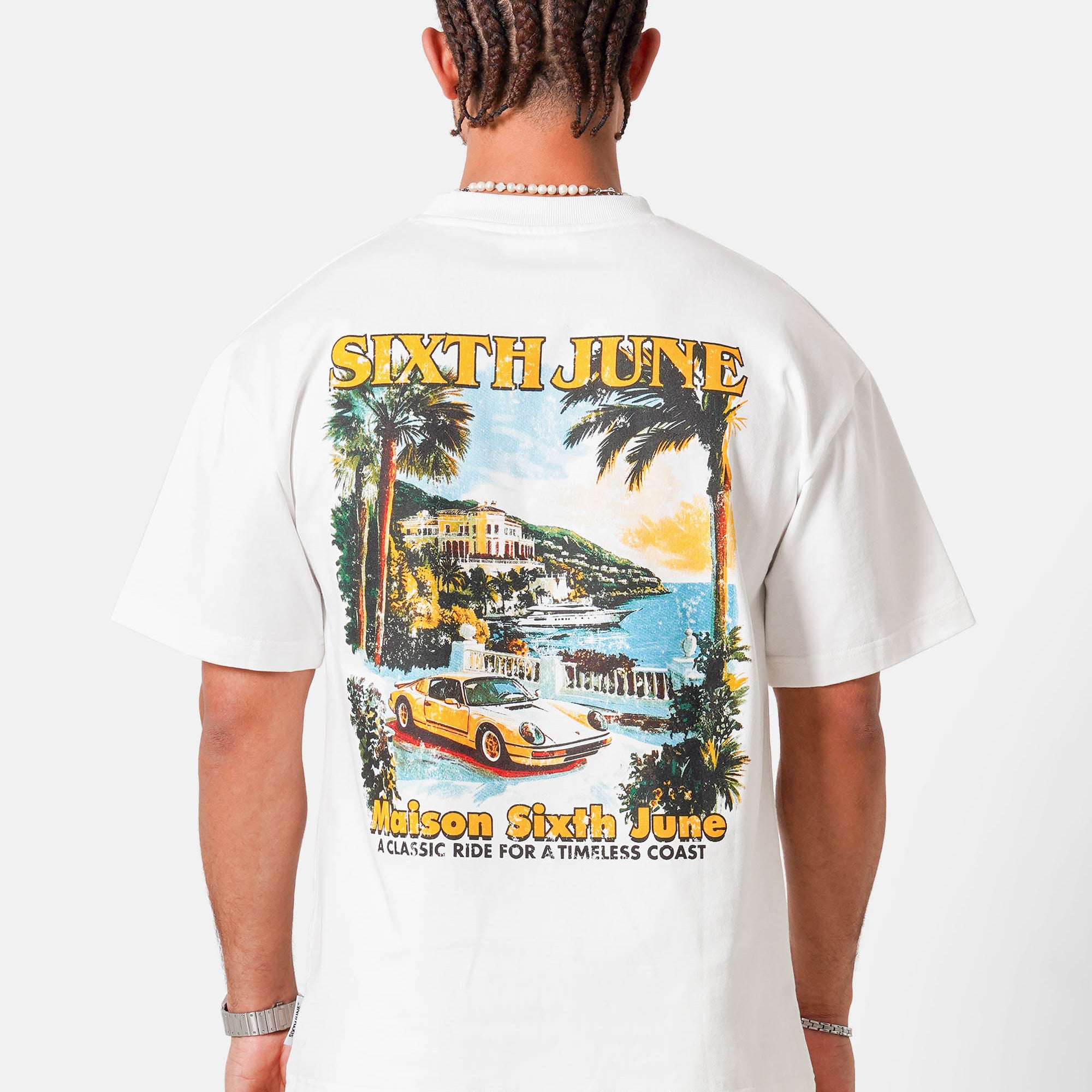 SIXTH JUNE - Coast Back Print SS T-shirt - White - Headz Up 