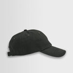 Sort WAX London Spencer Sport Cap i vævet bomuld, vises med justerbar rem og sporty design.