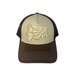 LESS FEAR - 5-Panel Trucker Cap - Brown - Headz Up 