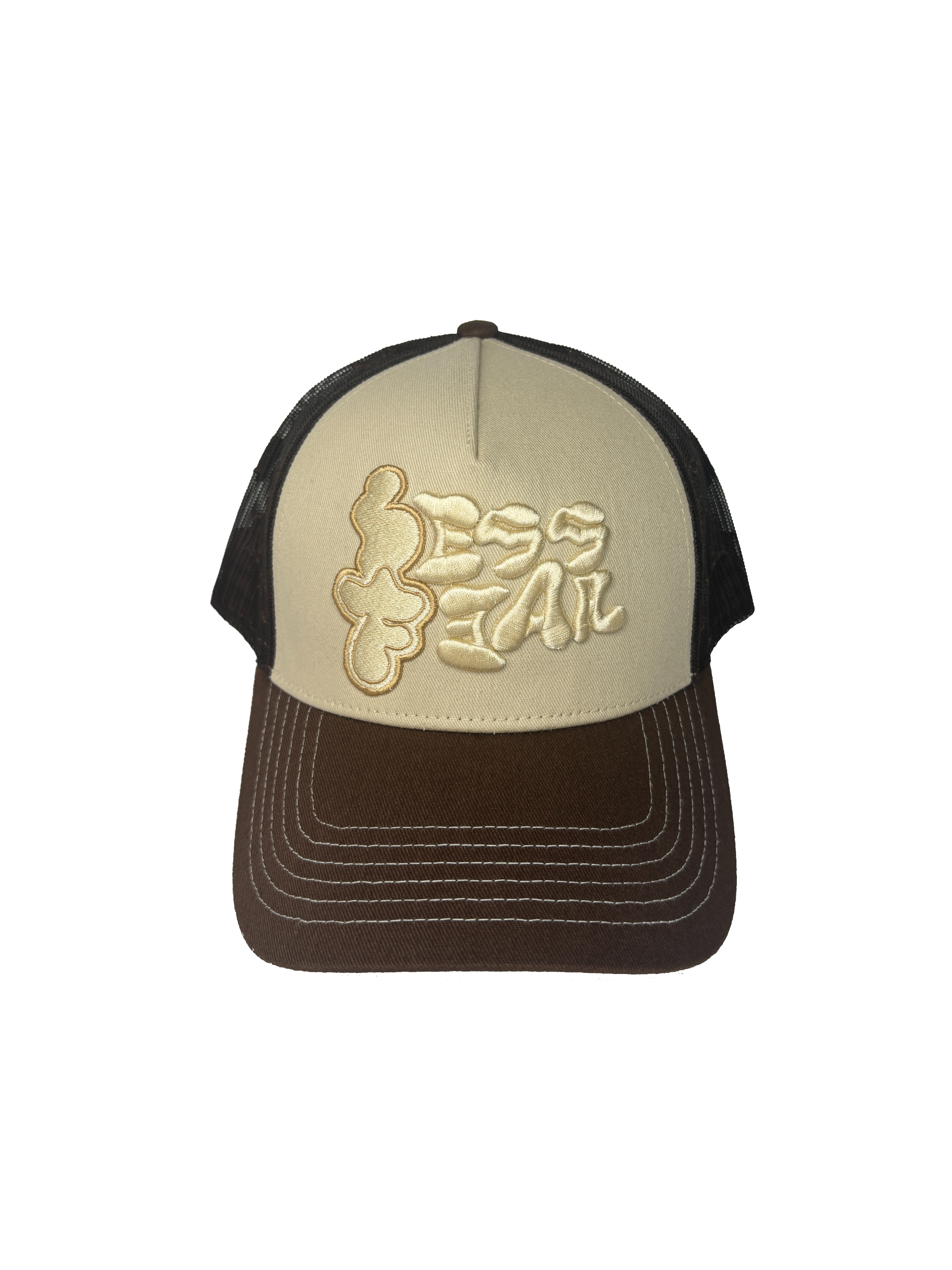 LESS FEAR - 5-Panel Trucker Cap - Brown - Headz Up 