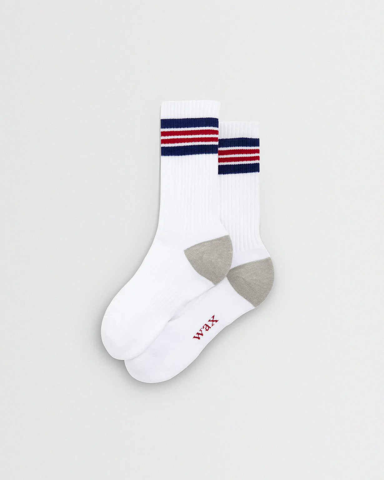 WAX LONDON - Thorpe Sport Sock - White/Red - Headz Up 