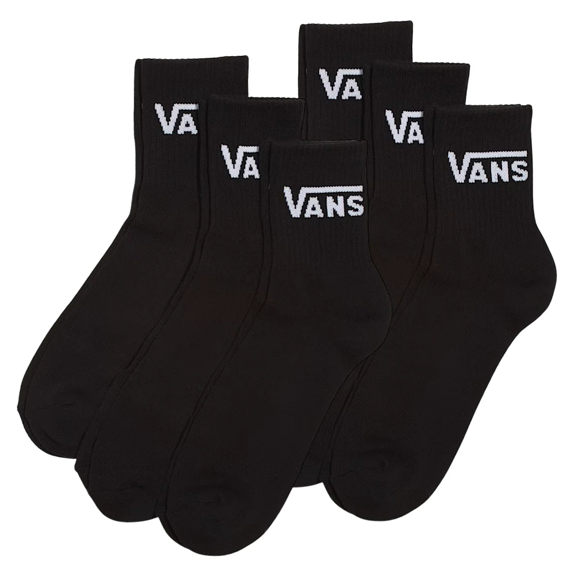 VANS - Classic Half Crew Socks - 6 Pack - Black - Headz Up 