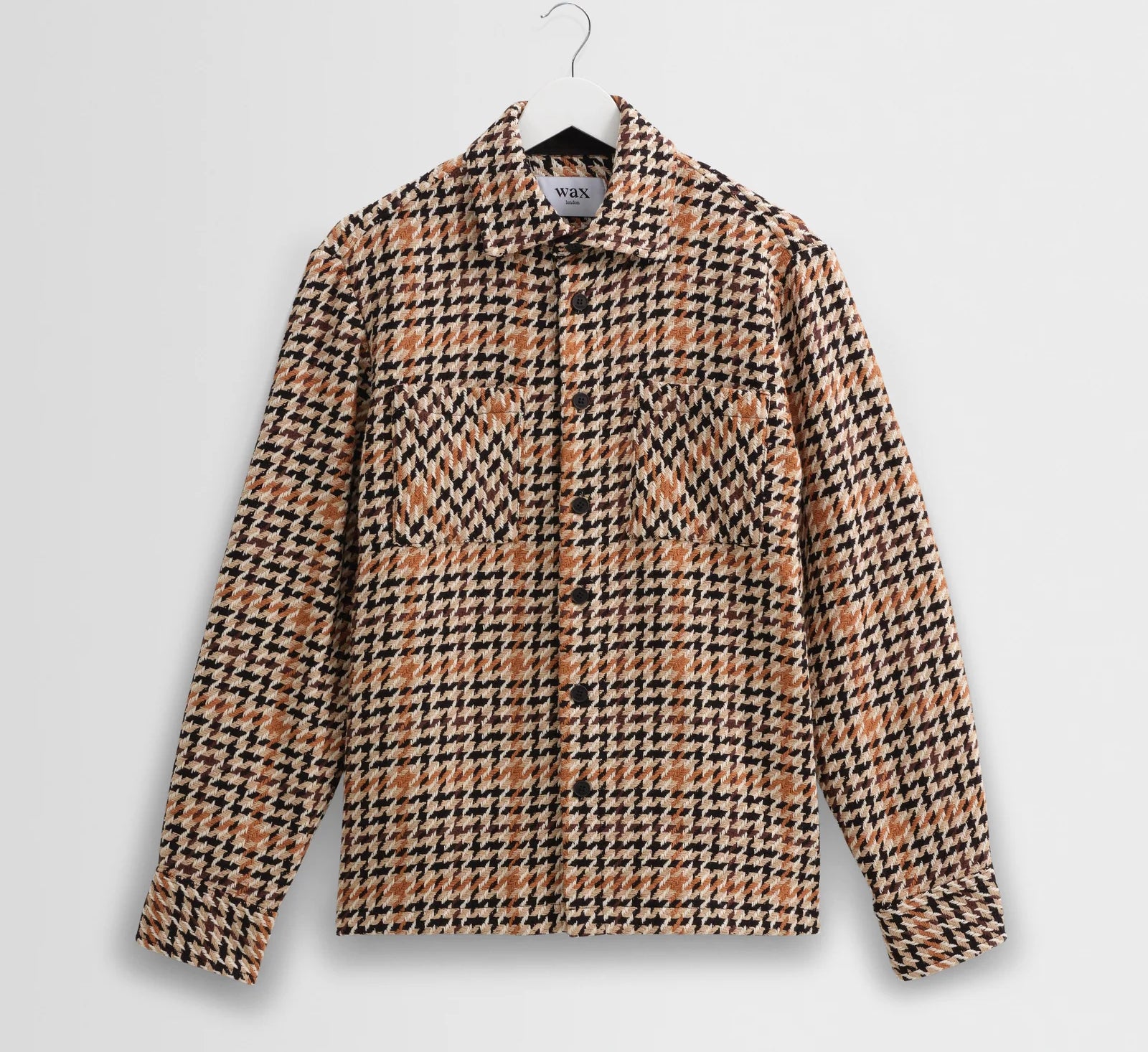 WAX LONDON - Whiting Overshirt - Natural Houndstooth - Headz Up 