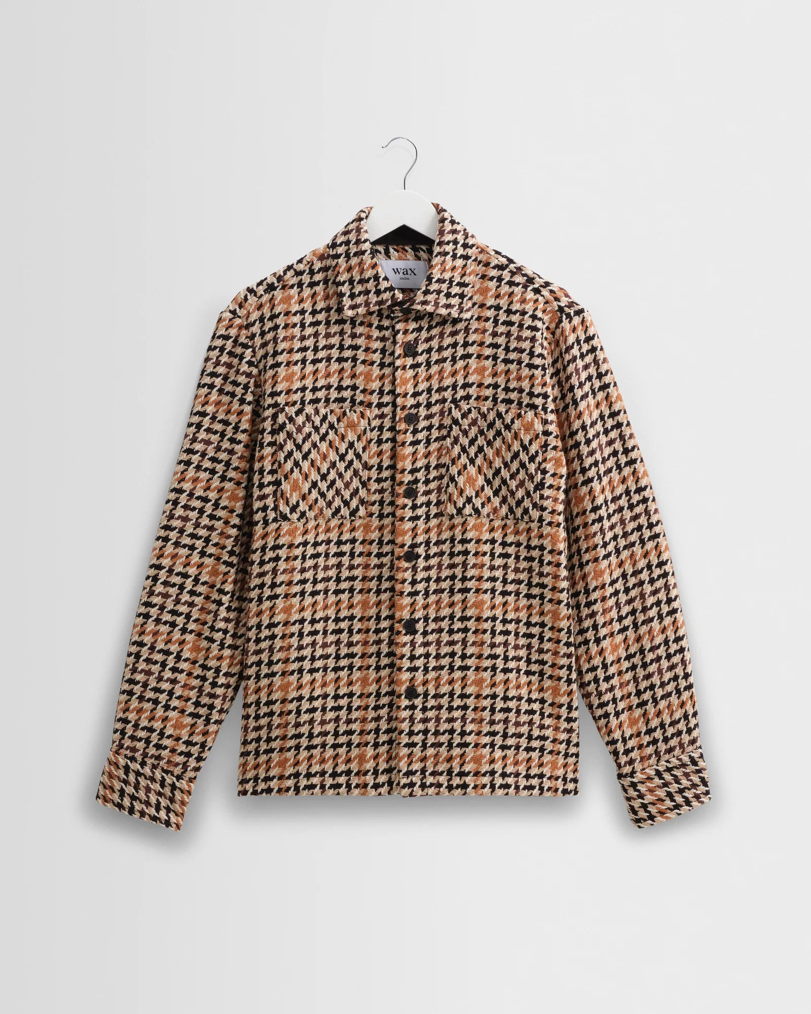 WAX LONDON - Whiting Overshirt - Natural Houndstooth - Headz Up 