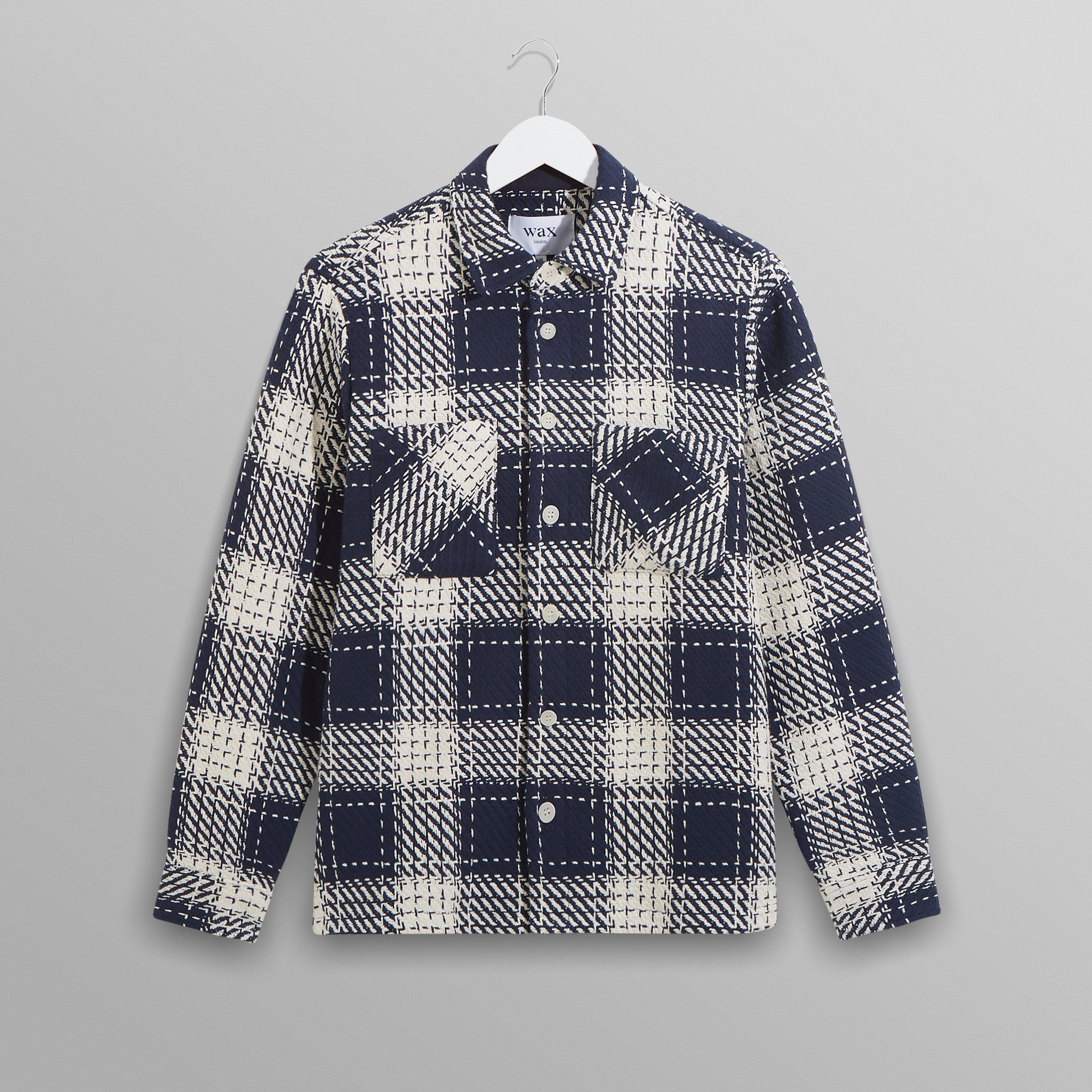 WAX LONDON - Whiting  Overshirt - Navy Marine Beatnik - Headz Up 