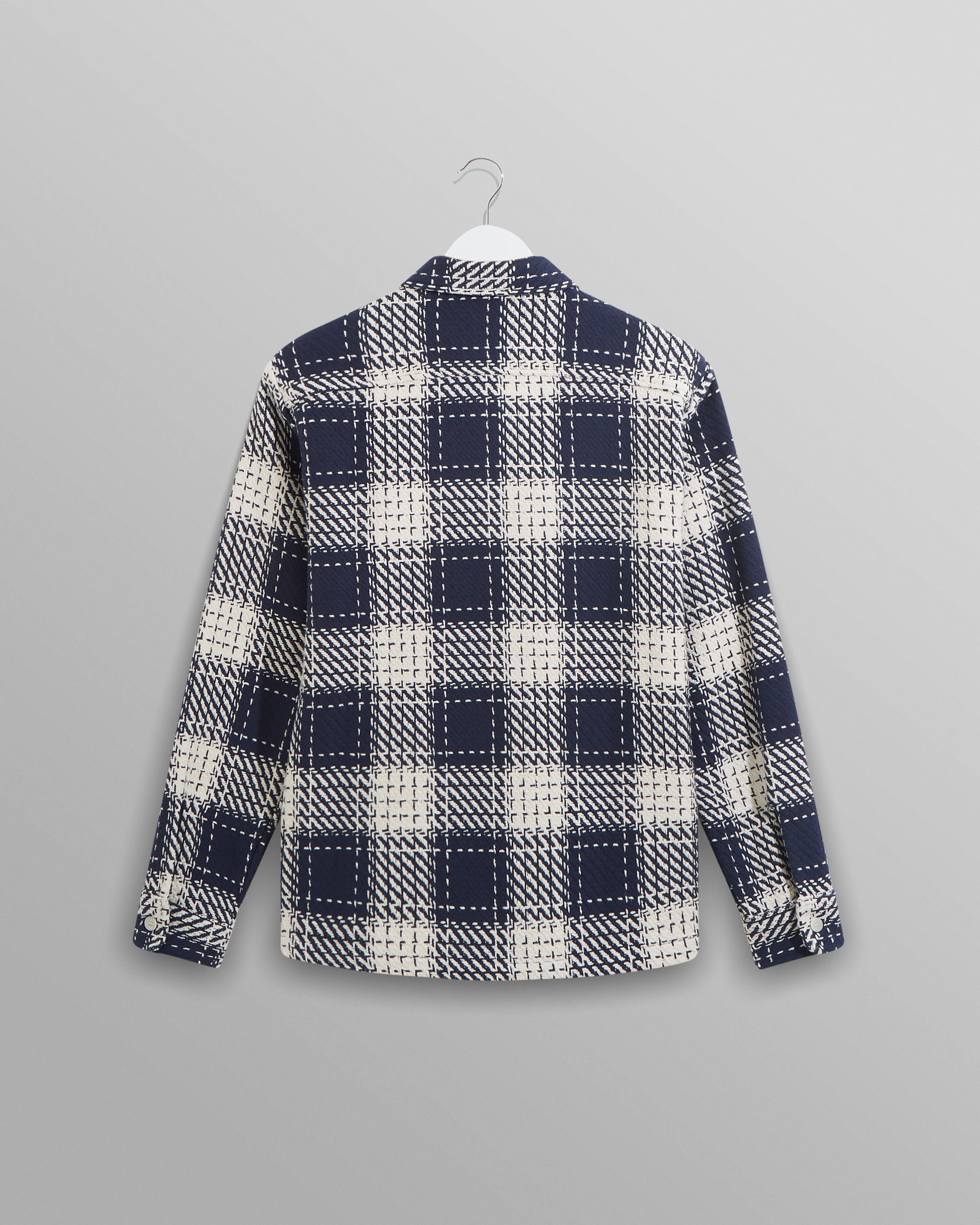 WAX LONDON - Whiting  Overshirt - Navy Marine Beatnik - Headz Up 