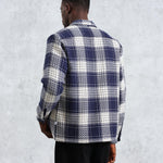 WAX LONDON - Whiting  Overshirt - Navy Marine Beatnik - Headz Up 
