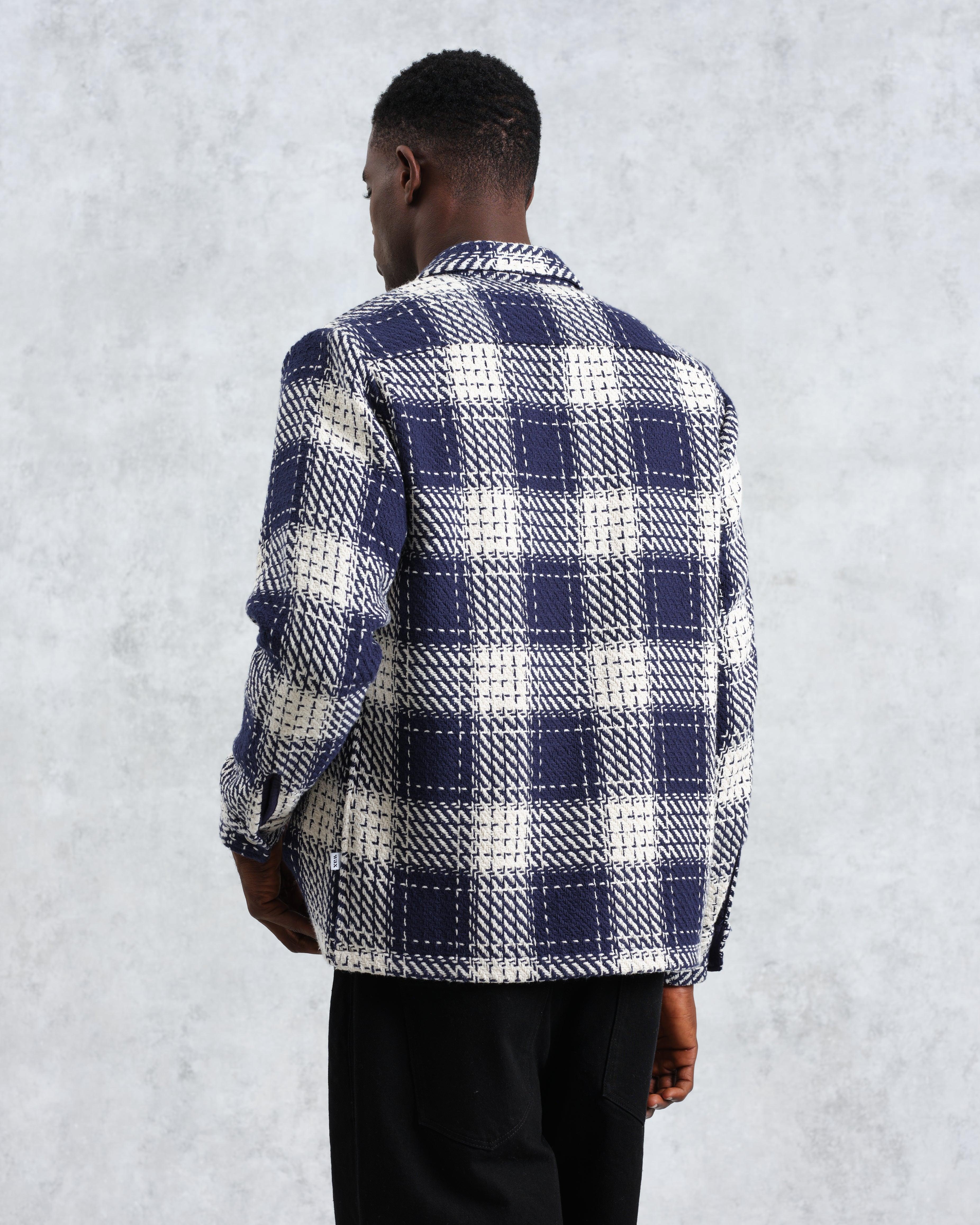 WAX LONDON - Whiting  Overshirt - Navy Marine Beatnik - Headz Up 