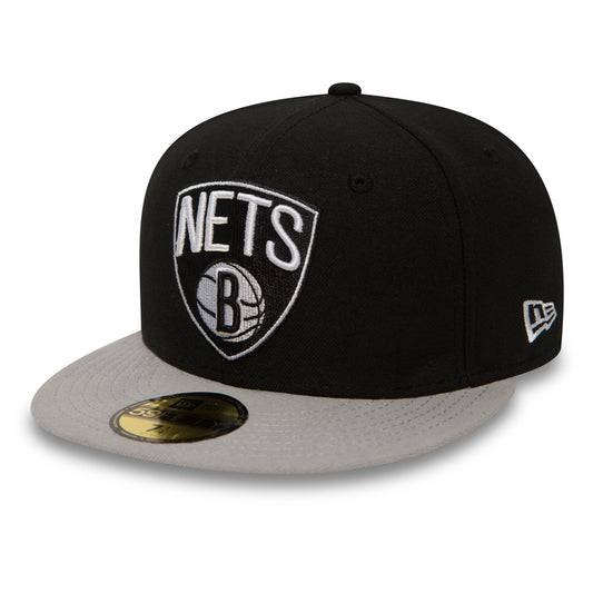 59Fifty Fitted Essential Brooklyn Nets NBA - Black/Grey - Headz Up 