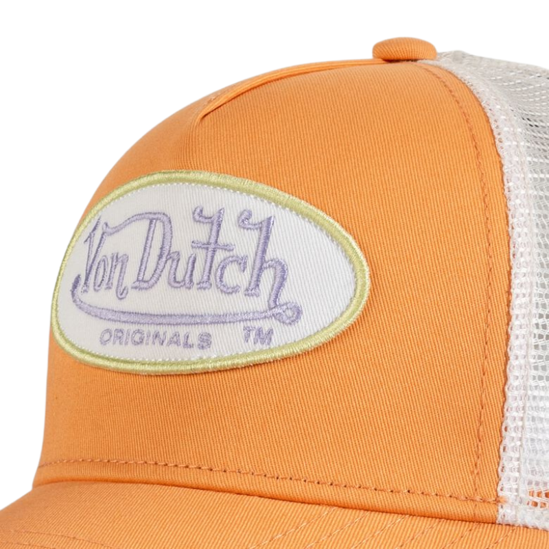 Von Dutch Boston Trucker Cap - Peach/White - Headz Up 