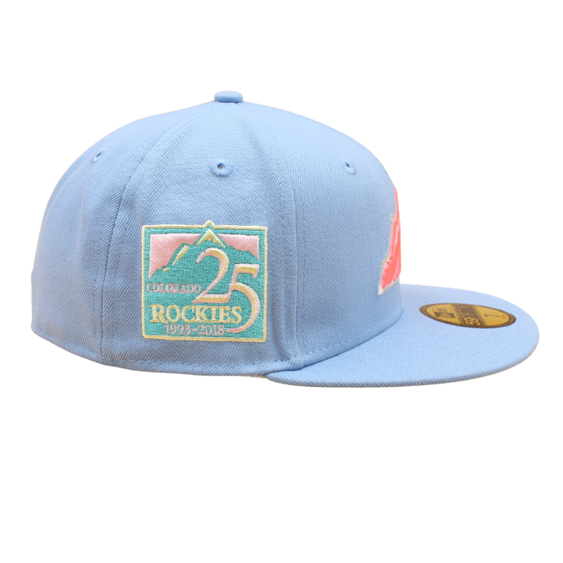 Colorado Rockies Cooperstown 59Fifty Fitted 25th Anniversary - Birdseye Blue/Pink - Headz Up 