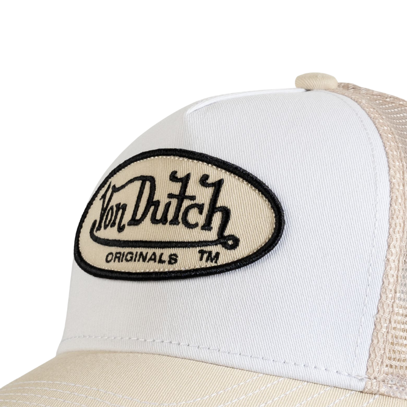 Von Dutch Boston Trucker Cap - White/Sand - Headz Up 