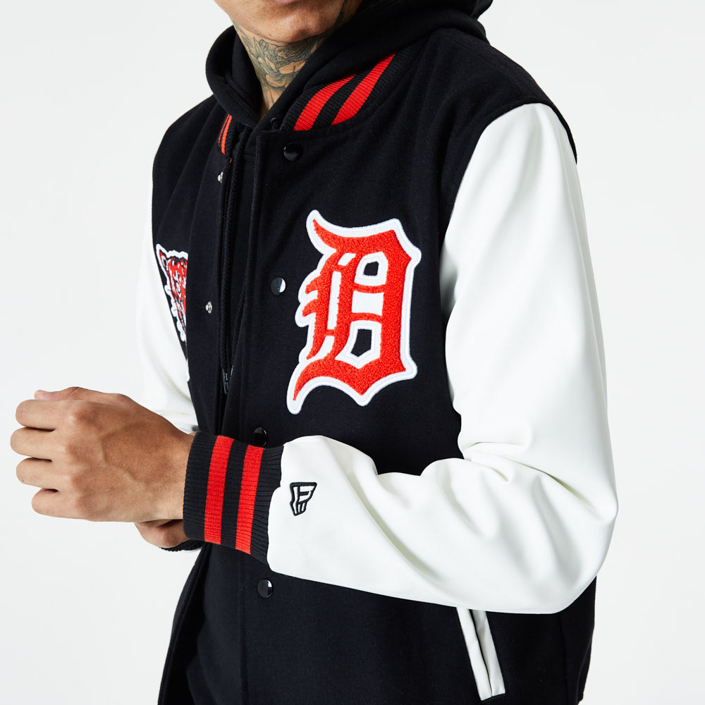 New Era MLB Detroit Tigers Cooperstown varsity jacket in black