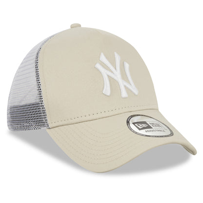 New York Yankees League Essentials Trucker Cap - Stone/White - Headz Up 