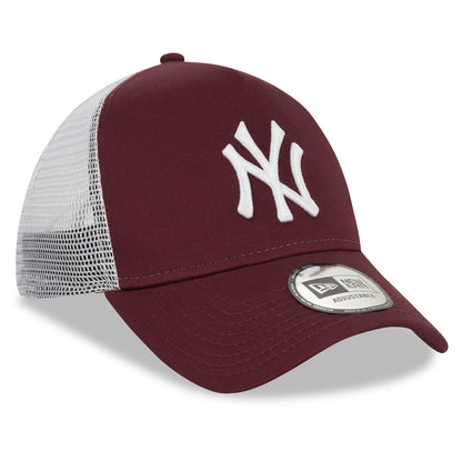 New York Yankees League Essentials Trucker Cap - Maroon/White - Headz Up 