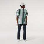 MLB Oversized Stripe Tee Los Angeles Dodgers - White/Navy/Green - Headz Up 