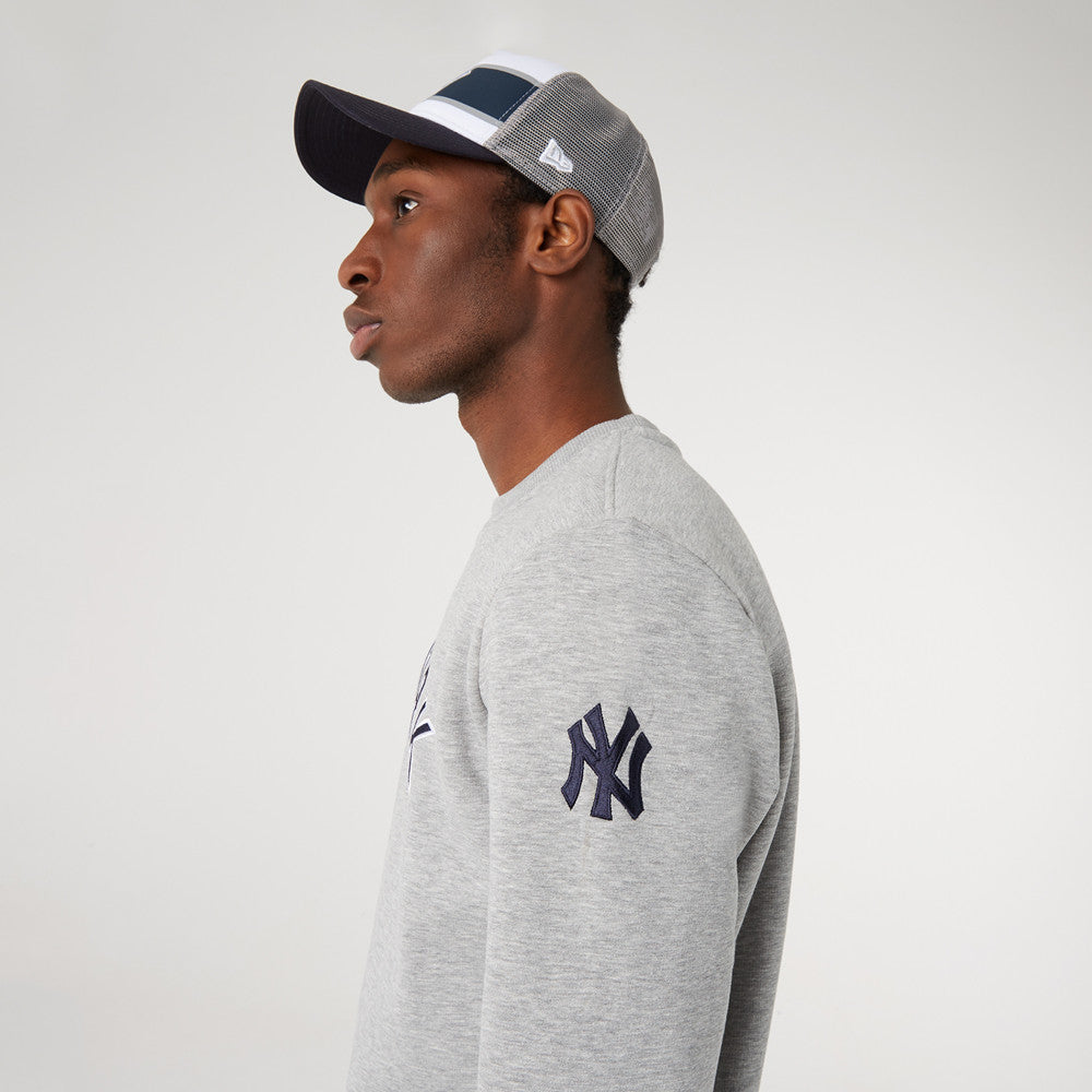 MLB Script Wordmark Crewneck New York Yankees - Grey - Headz Up 