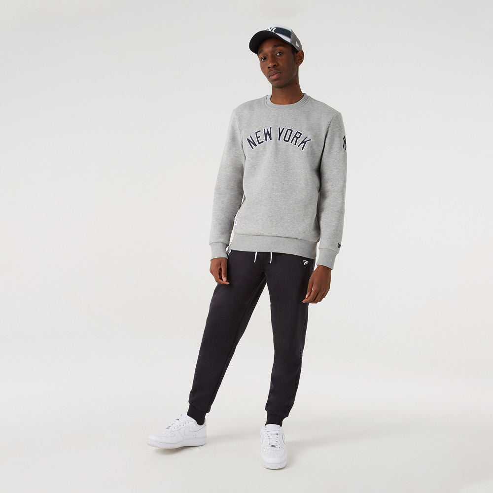 MLB Script Wordmark Crewneck New York Yankees - Grey - Headz Up 