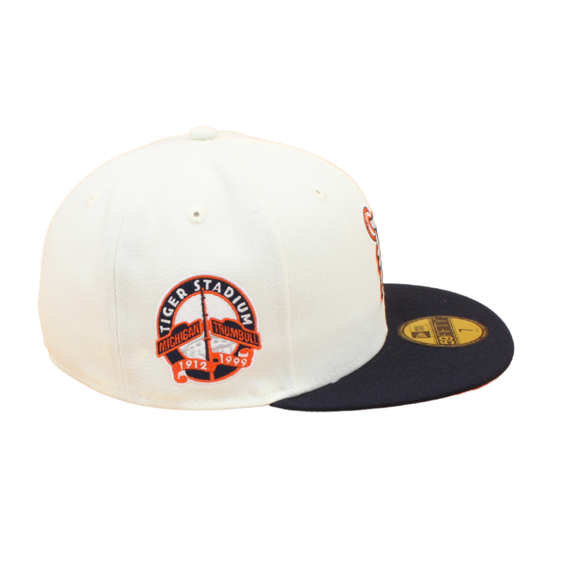 Detroit Tigers Cooperstown 59Fifty Fitted Tiger Stadium 1912-1999  - Chrome White/Navy/Orange - Headz Up 