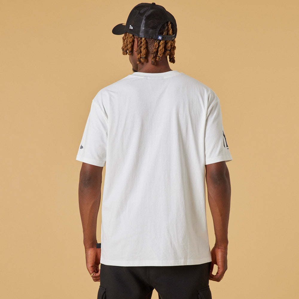 New York Yankees Washed Pack Wordmark Oversized Tee - Hvid - Headz Up 