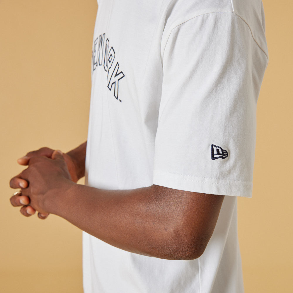 New York Yankees Washed Pack Wordmark Oversized Tee - Hvid - Headz Up 