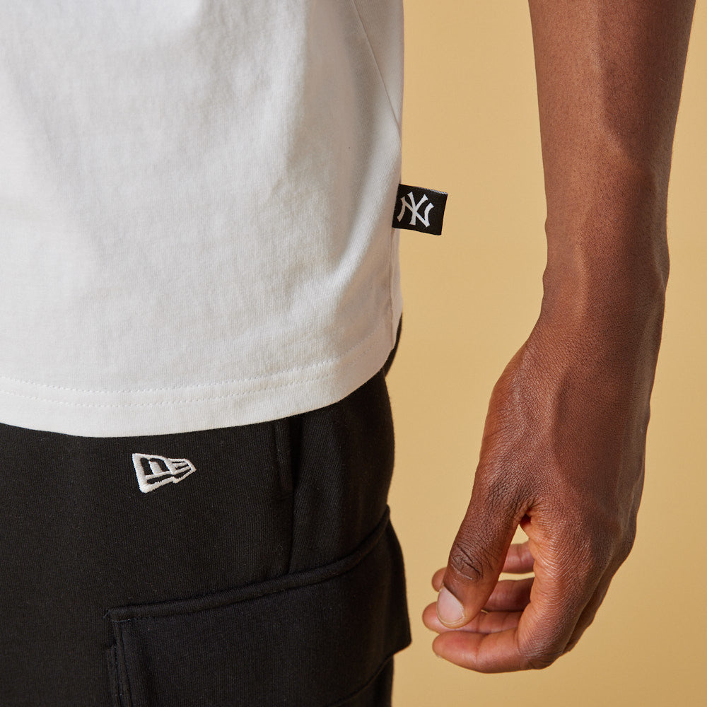 New York Yankees Washed Pack Wordmark Oversized Tee - Hvid - Headz Up 