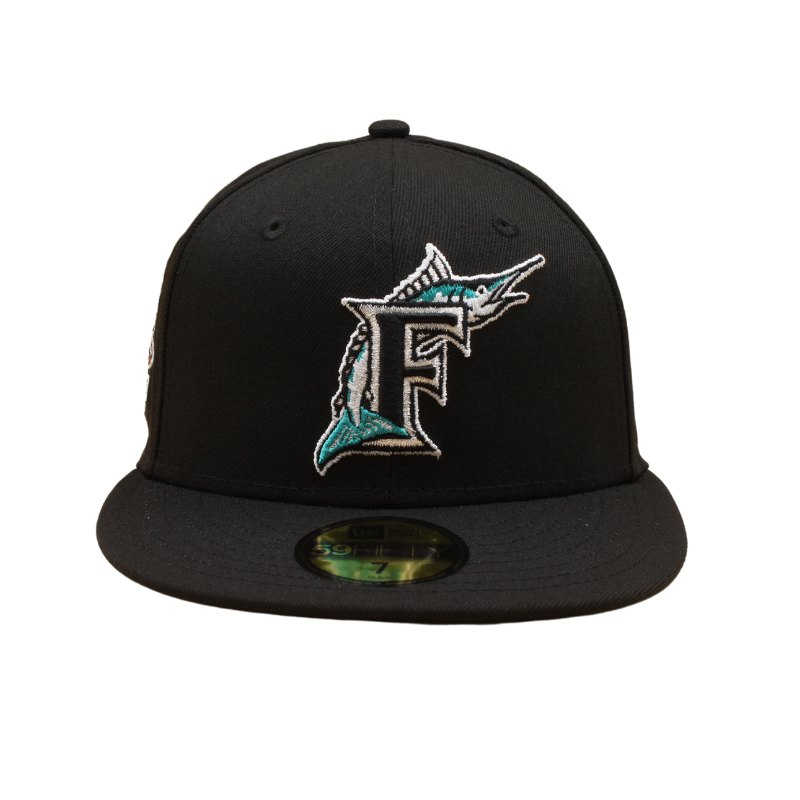 Florida Marlins Cooperstown 59Fifty Fitted 10th Anniversary -Black/Clear Mint - Headz Up 