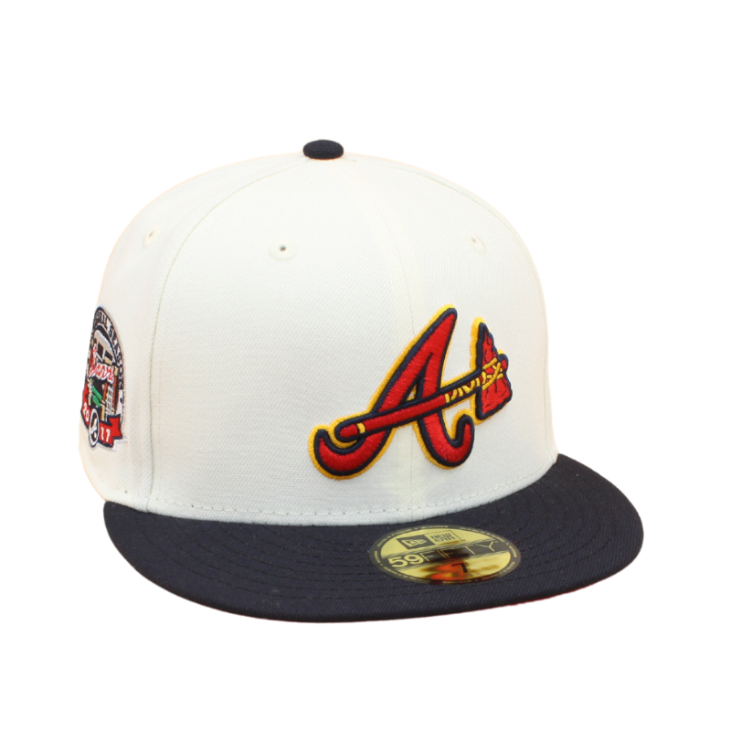 Atlanta Braves Cooperstown 59Fifty Fitted Inaugural Season 2017 - Chrome White/Black Red Undervisor - Headz Up 