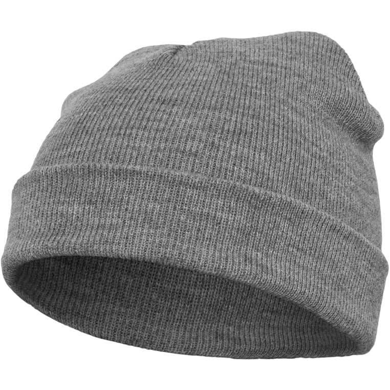 Yupoong Short Beanie - Heather Grey - Headz Up 