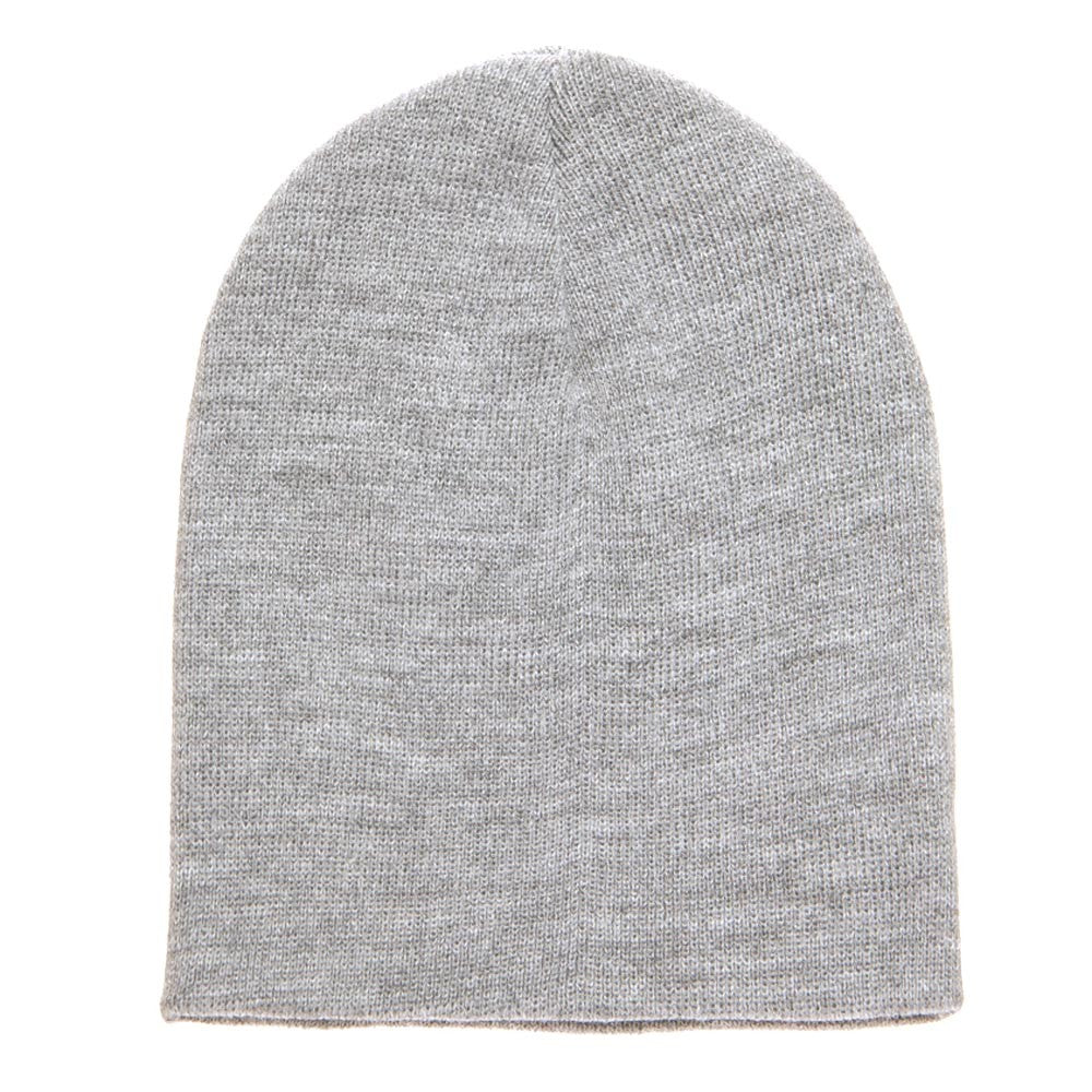 Yupoong Short Beanie - Heather Grey - Headz Up 