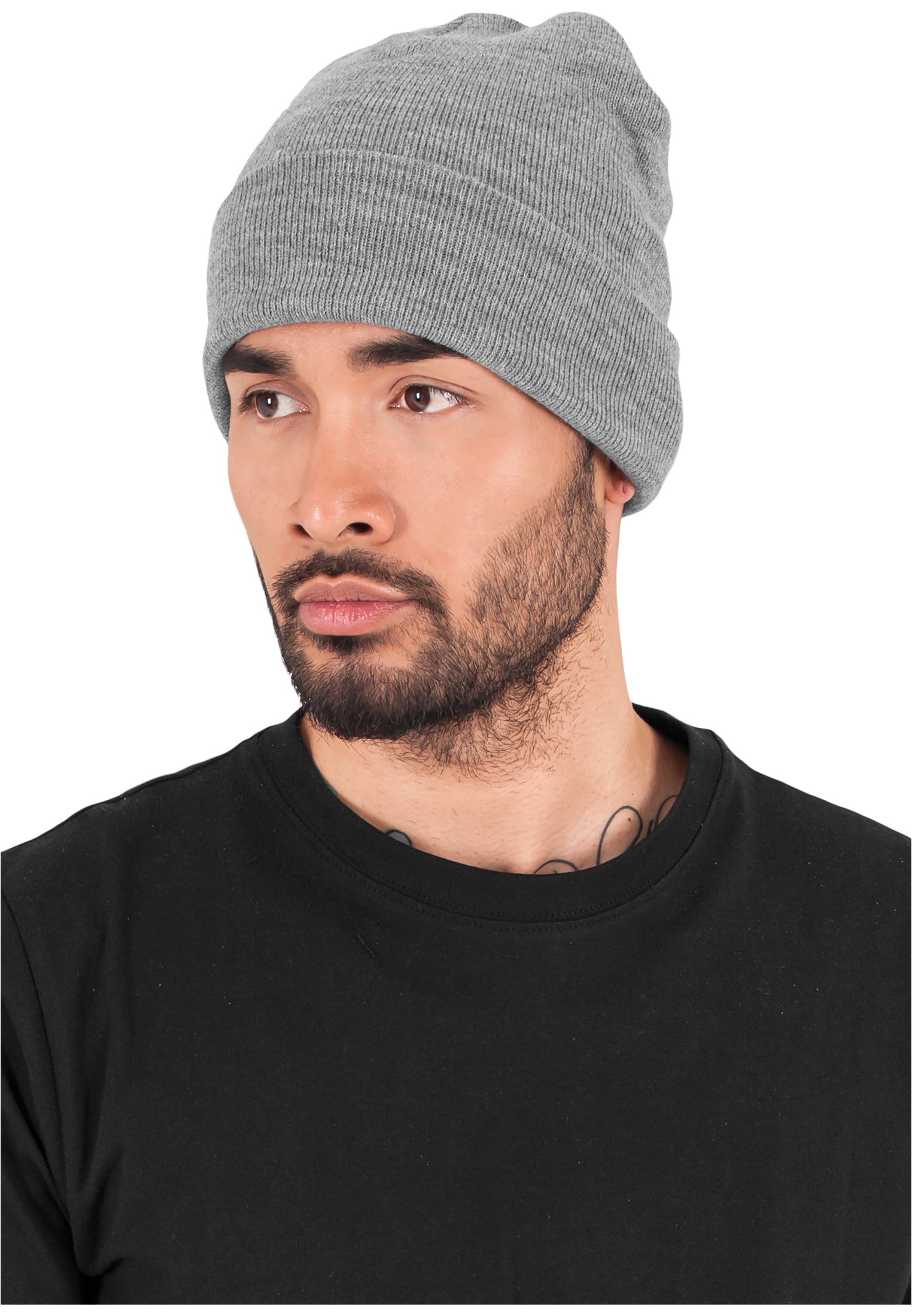 Yupoong Fold Up Beanie - Heather Grey - Headz Up 