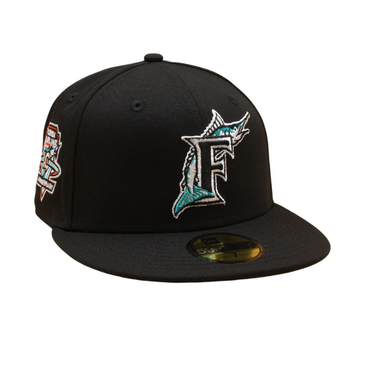 Florida Marlins Cooperstown 59Fifty Fitted 10th Anniversary -Black/Clear Mint - Headz Up 