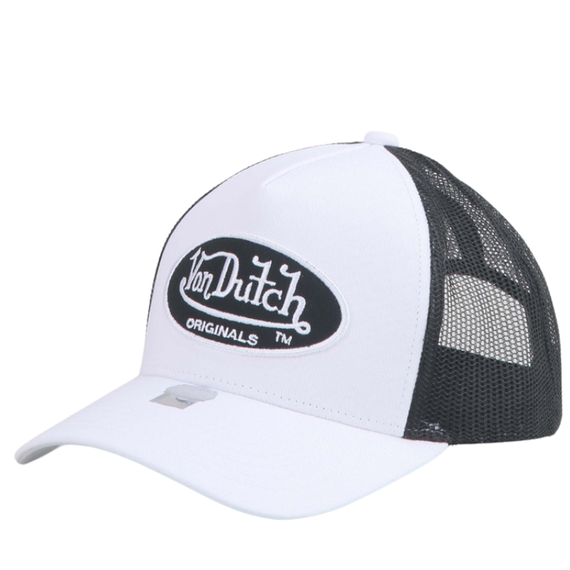 Von Dutch Boston Trucker Cap - White/Black - Headz Up 