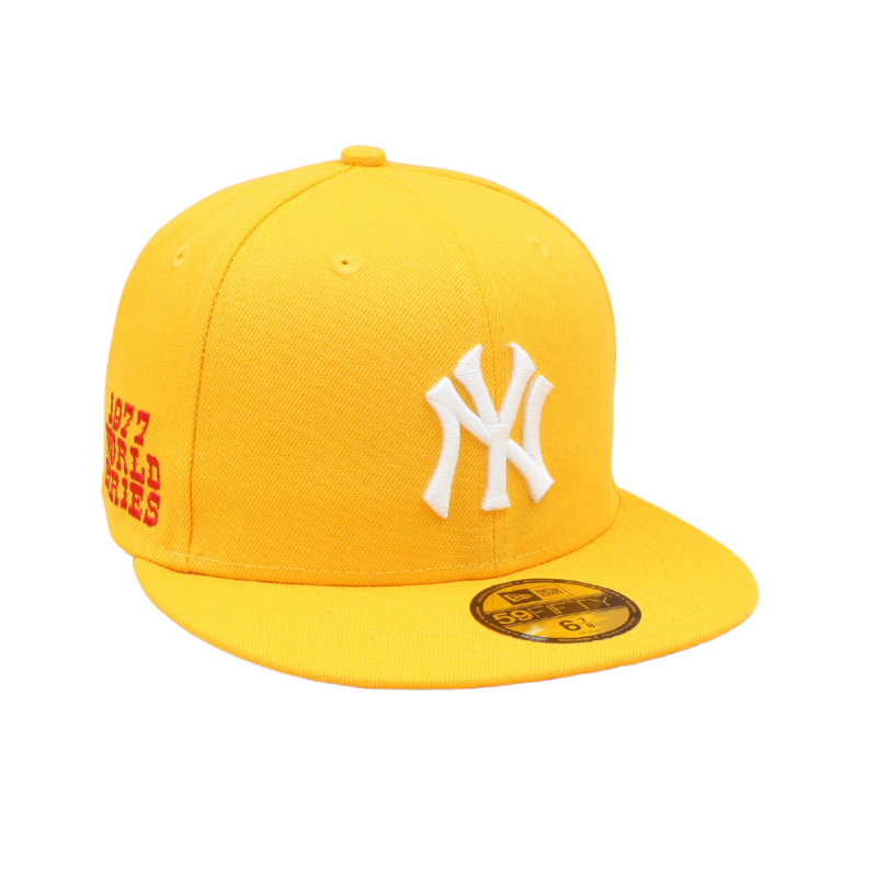 New York Yankees Cooperstown 59Fifty Fitted World Series 1977 - Gold/White - Headz Up 