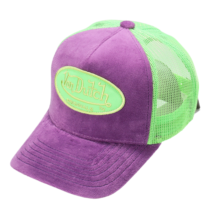 Von Dutch KENT Trucker Cap Suede - Purple/Green - Headz Up 