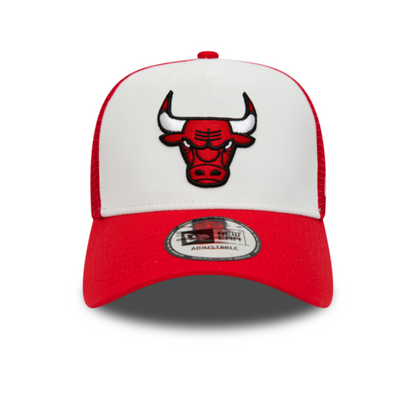 Chicago Bulls Team Color Block A-Frame Trucker - White/Red - Headz Up 