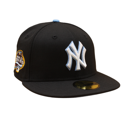 New York Yankees Cooperstown 59Fifty Fitted 2003 World Series - Black/Sky Blue Outline - Headz Up 