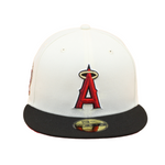 Anaheim Angels Cooperstown 59Fifty Fitted 50th Anniversary - Chrome White/Black Red Undervisor - Headz Up 